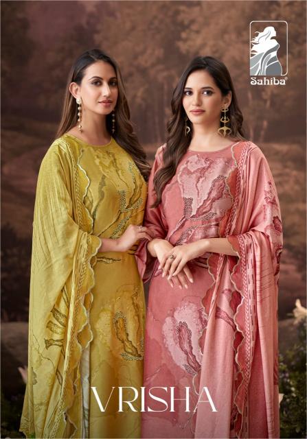 Sahiba Vrisha Viscose Simmer Digital Printed Salwar Kameez Wholesale Catalog