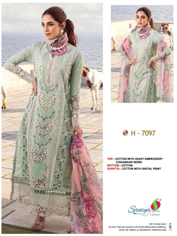 SANIYA D no.7097 Pakistani Suit Wholesale Catalog 