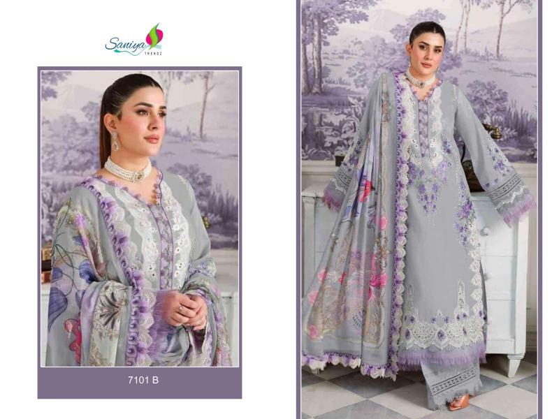 SANIYA JADE 7101 A-B-C Salwar Kameez Wholesale Catalog