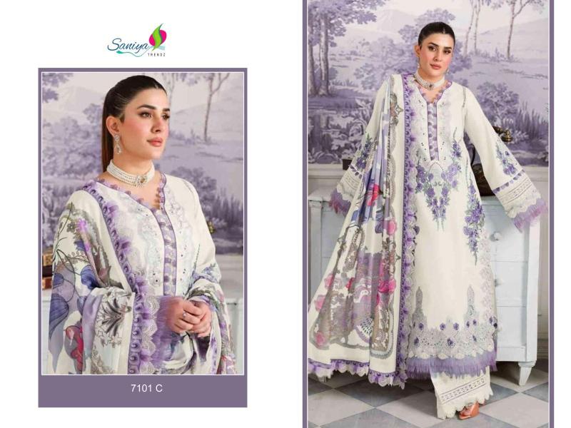 SANIYA JADE 7101 A-B-C Salwar Kameez Wholesale Catalog