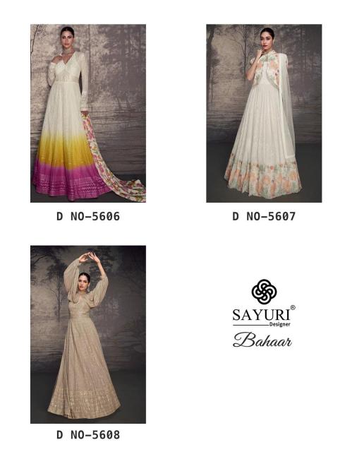 Sayuri Bahaar Georgette Designer Gown Wholesale Catalog