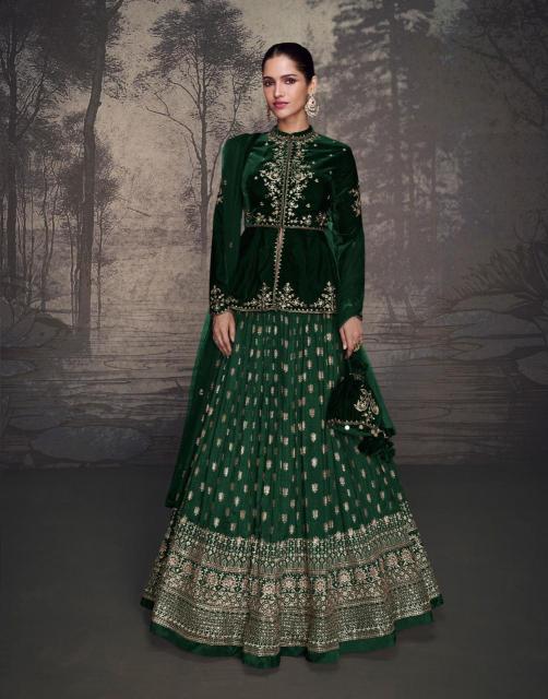 Sayuri Glam Velvet Top Designer Lehenga Choli Wholesale catalog