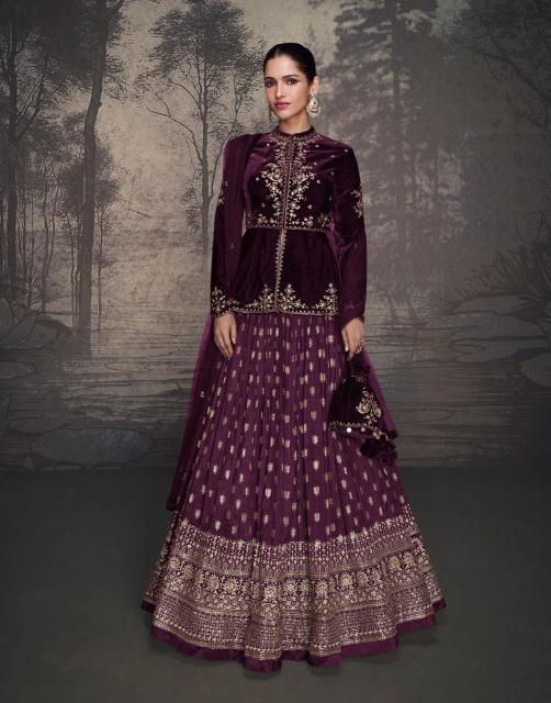 Sayuri Glam Velvet Top Designer Lehenga Choli Wholesale catalog
