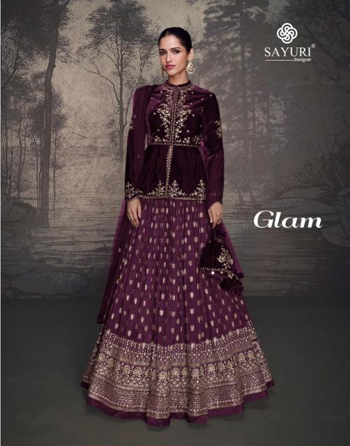 Sayuri Glam Velvet Top Designer Lehenga Choli Wholesale catalog
