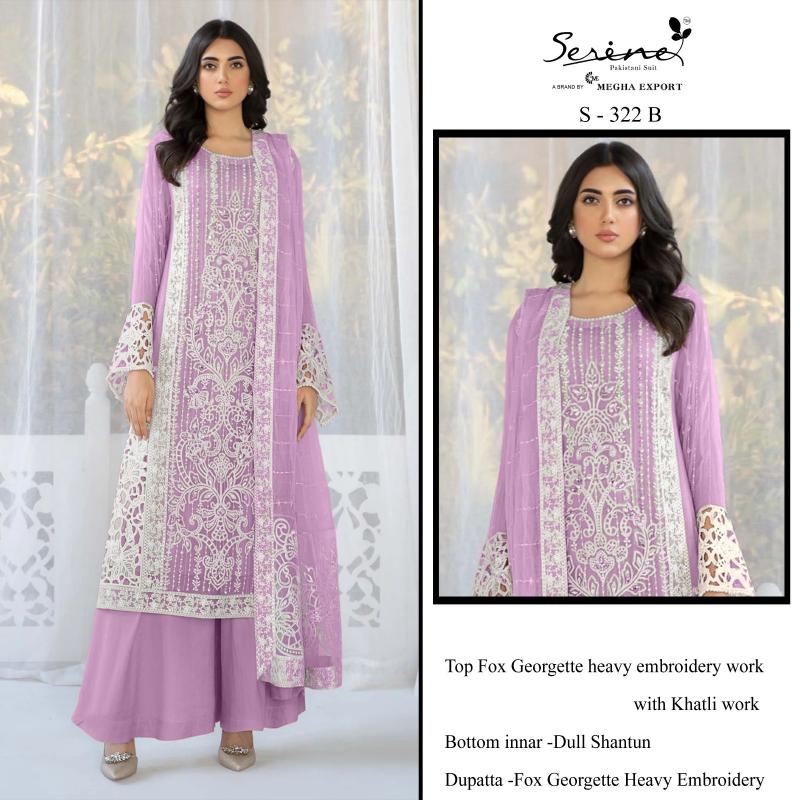 SERINE S 322 A-B-C-D pakistani suits in wholesale price Wholesale Catalog