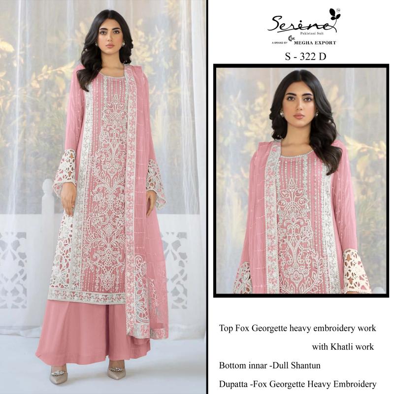 SERINE S 322 A-B-C-D pakistani suits in wholesale price Wholesale Catalog