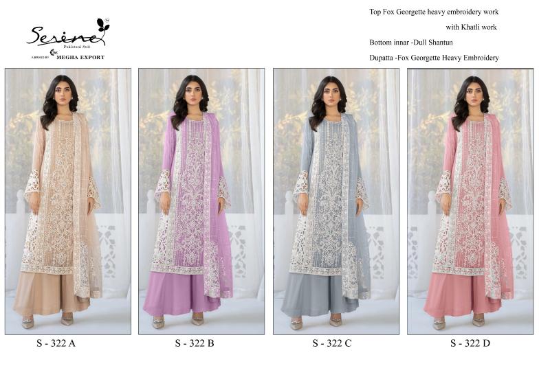 SERINE S 322 A-B-C-D pakistani suits in wholesale price Wholesale Catalog