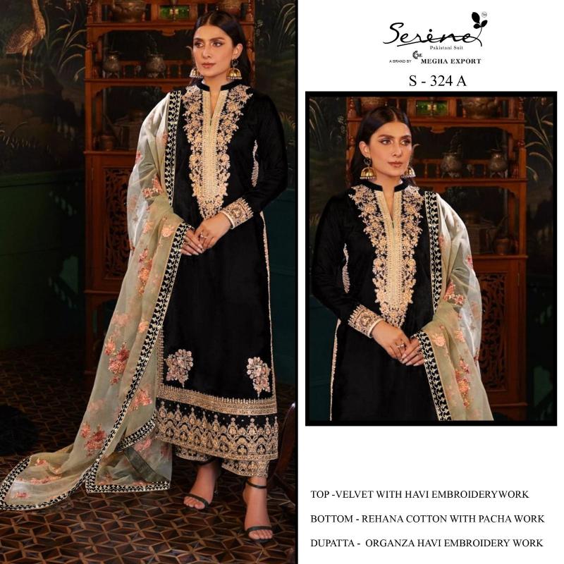 SERINE S 324 A-B-C-D Pakistani Suits Wholesale Catalog