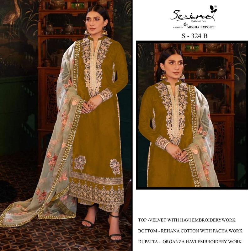 SERINE S 324 A-B-C-D Pakistani Suits Wholesale Catalog