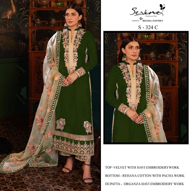 SERINE S 324 A-B-C-D Pakistani Suits Wholesale Catalog