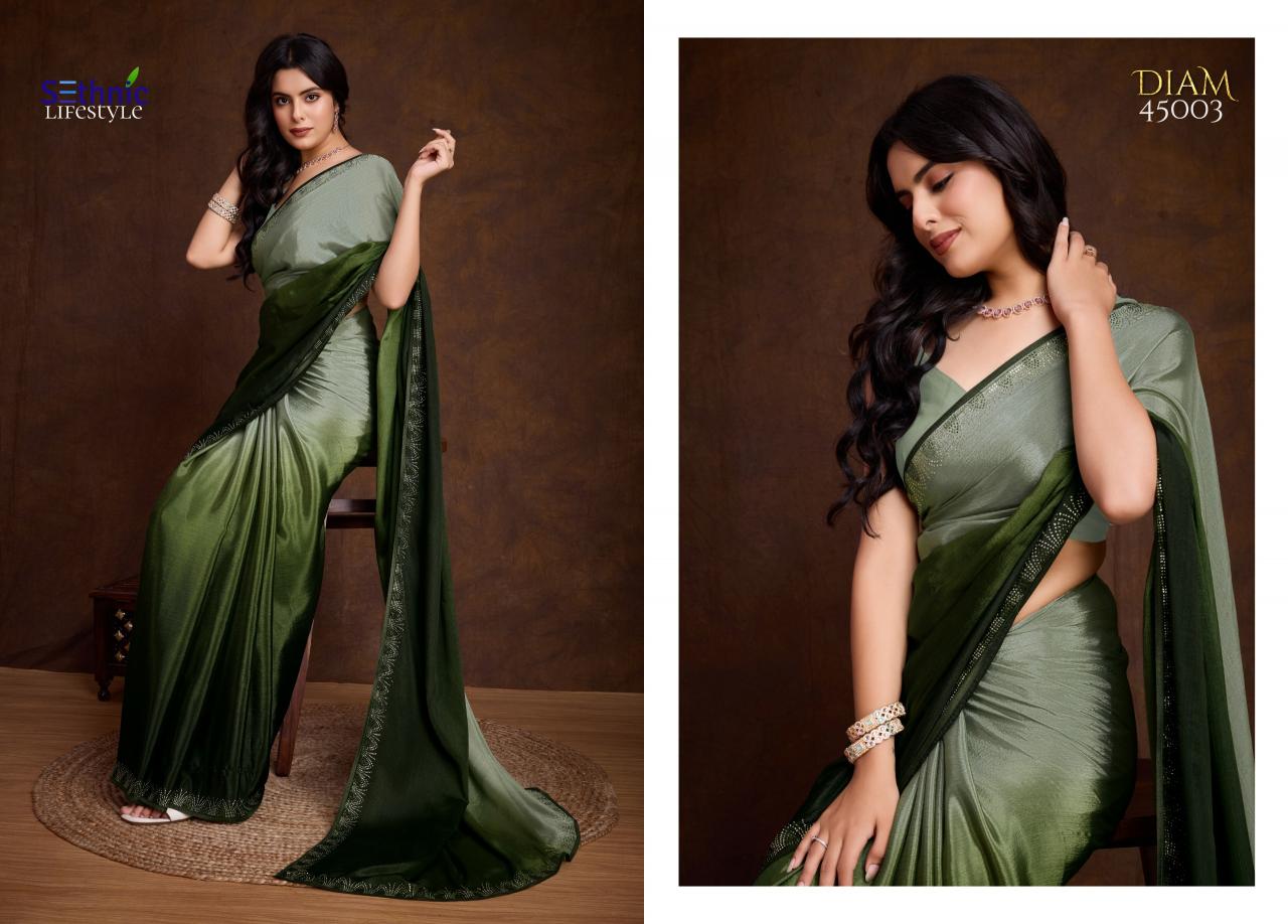 Sethnic Diam Shaded Chinon Fancy Saree Wholesale Catalog