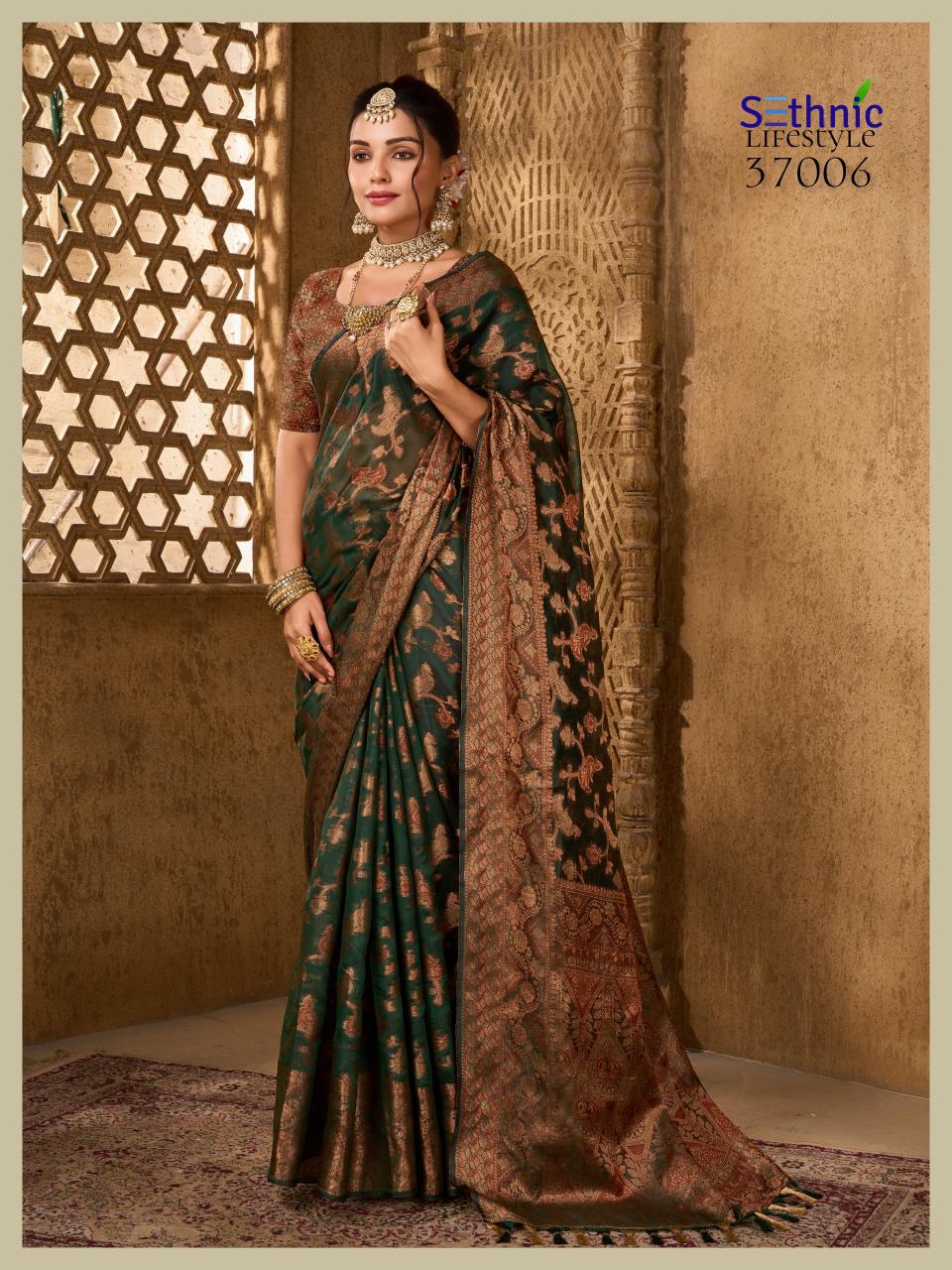 Sethnic Evogue 2 Organza Fancy Saree Wholesale Catalog
