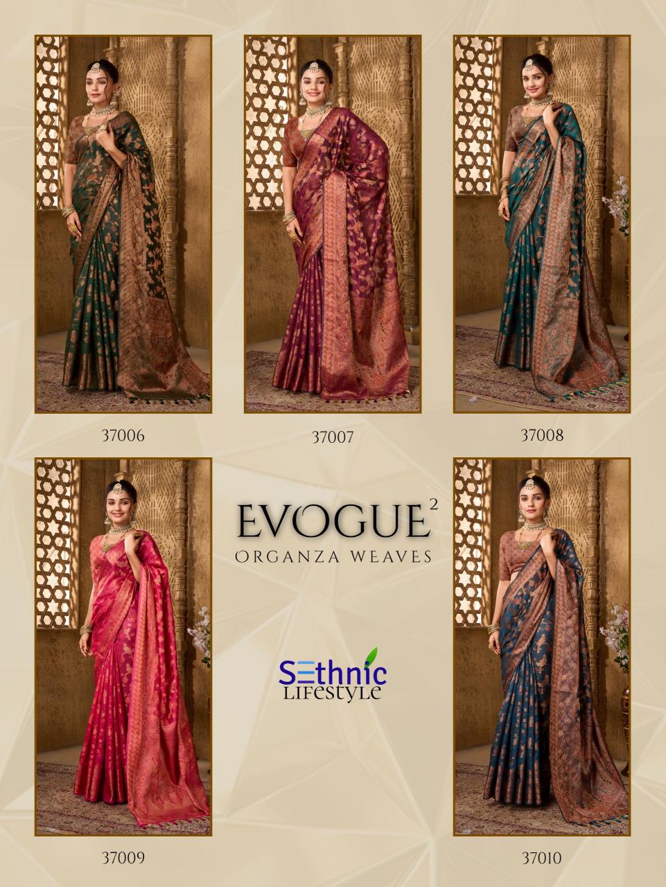Sethnic Evogue 2 Organza Fancy Saree Wholesale Catalog