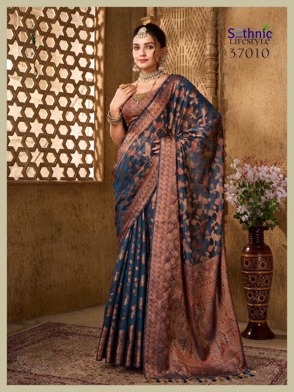 Sethnic Evogue 2 Organza Fancy Saree Wholesale Catalog
