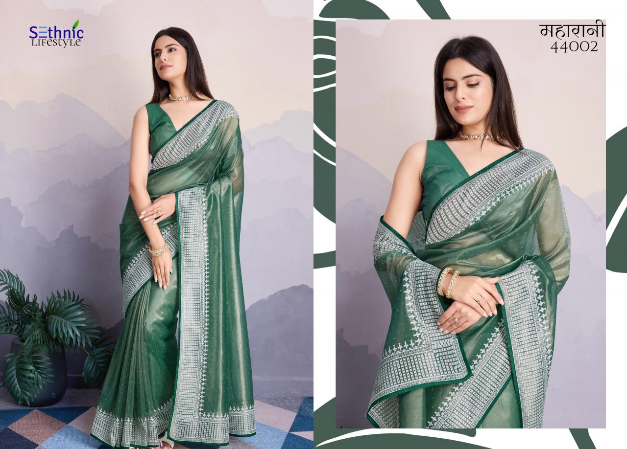 Sethnic Maharani Twill Net Fancy Saree Wholesale Catalog