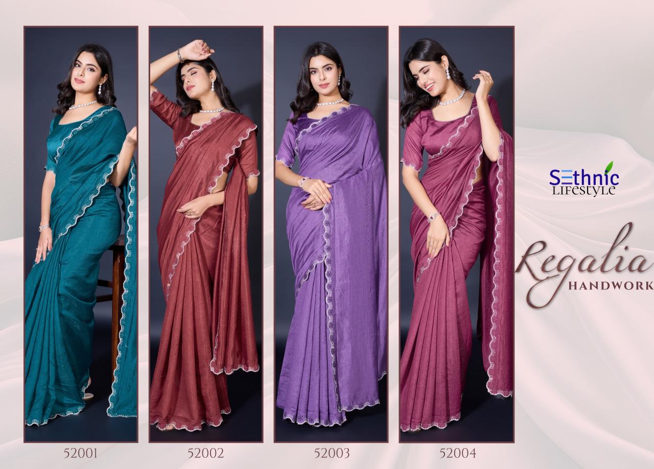 Sethnic Regalia Khadi Shimmer Fancy Saree Wholesale catalog