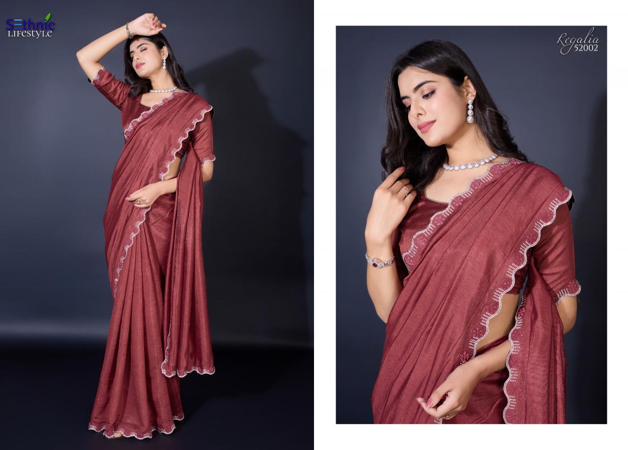Sethnic Regalia Khadi Shimmer Fancy Saree Wholesale catalog