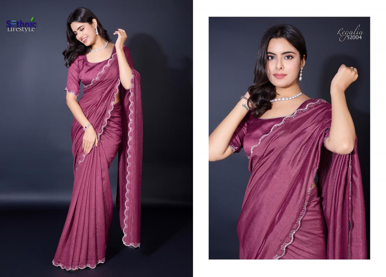 Sethnic Regalia Khadi Shimmer Fancy Saree Wholesale catalog