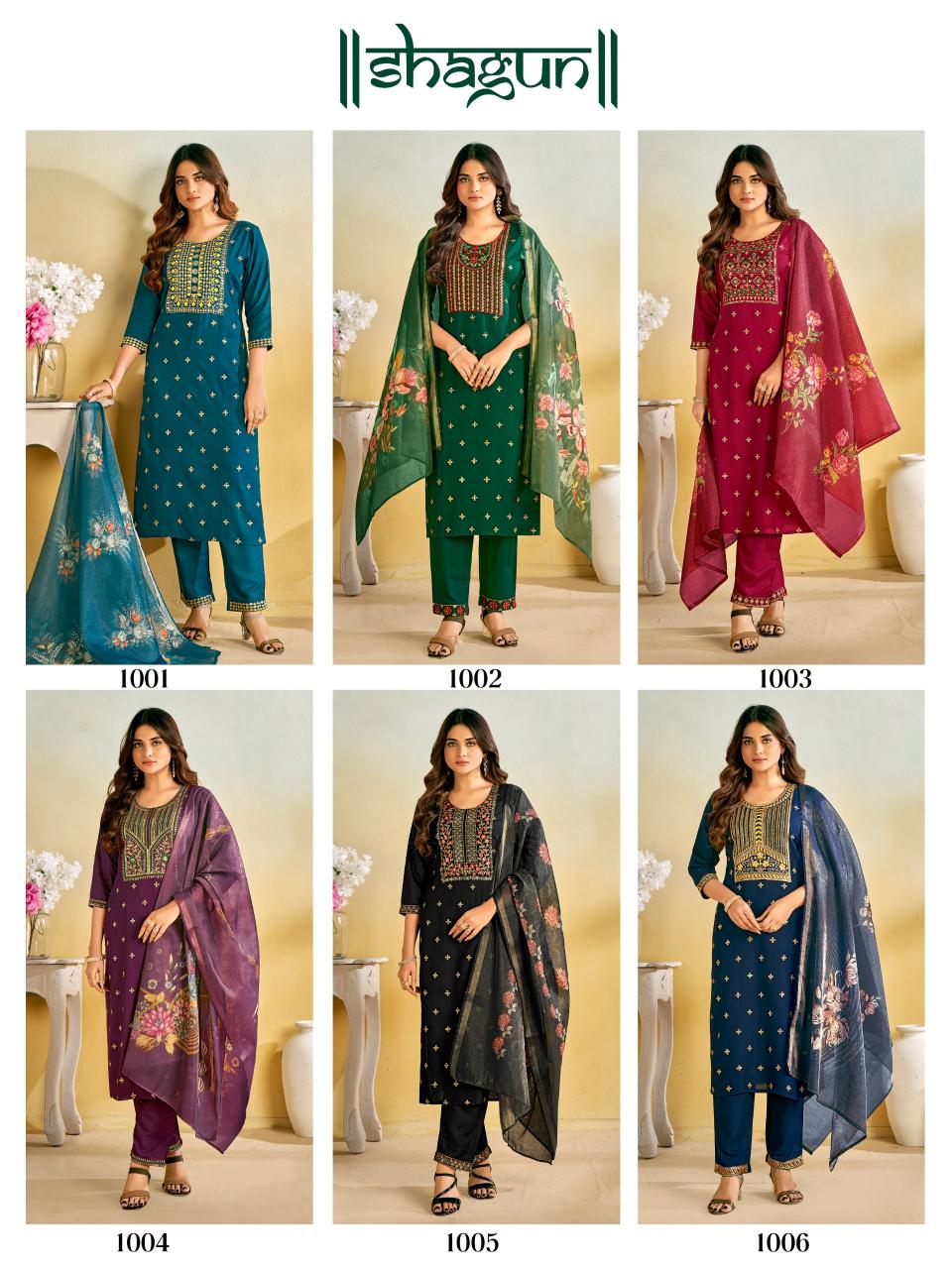Shagun Embroidered Kurtis Online India Wholesale Catalog