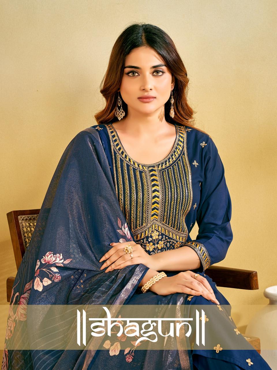 Shagun Embroidered Kurtis Online India Wholesale Catalog