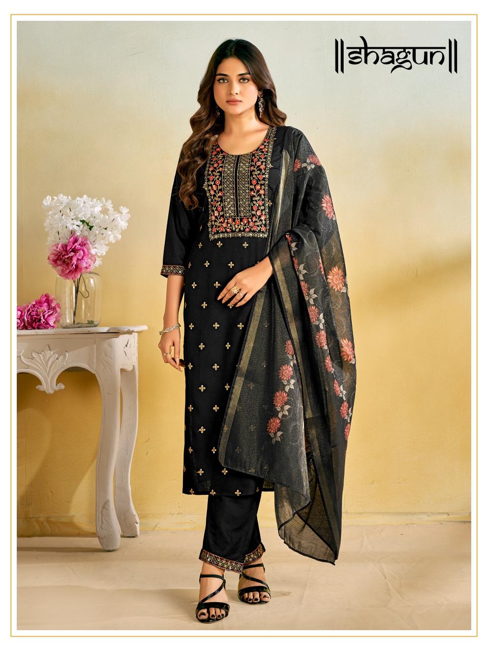 Shagun Embroidered Kurtis Online India Wholesale Catalog