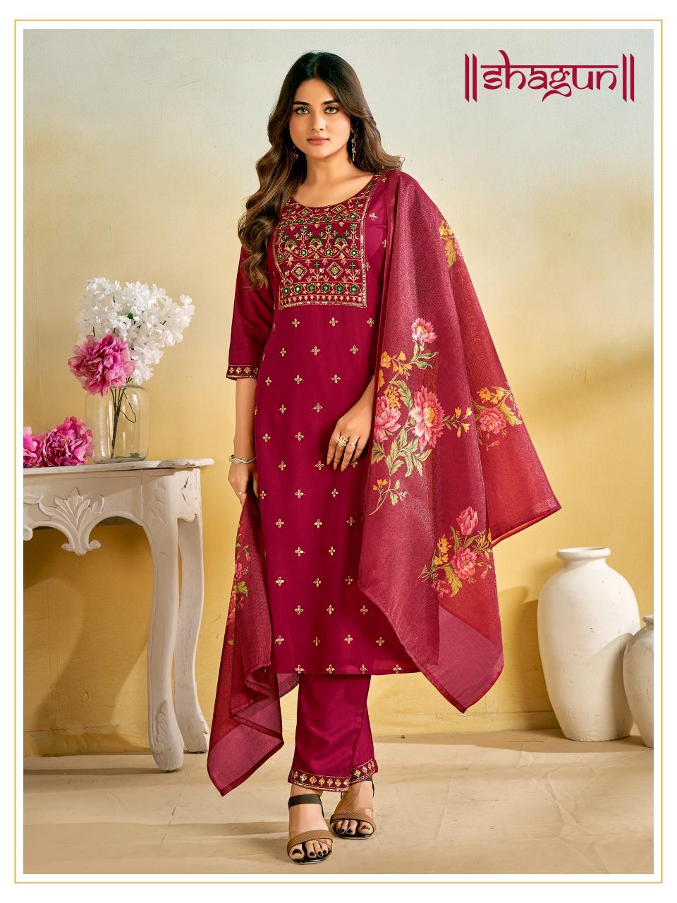 Shagun Embroidered Kurtis Online India Wholesale Catalog