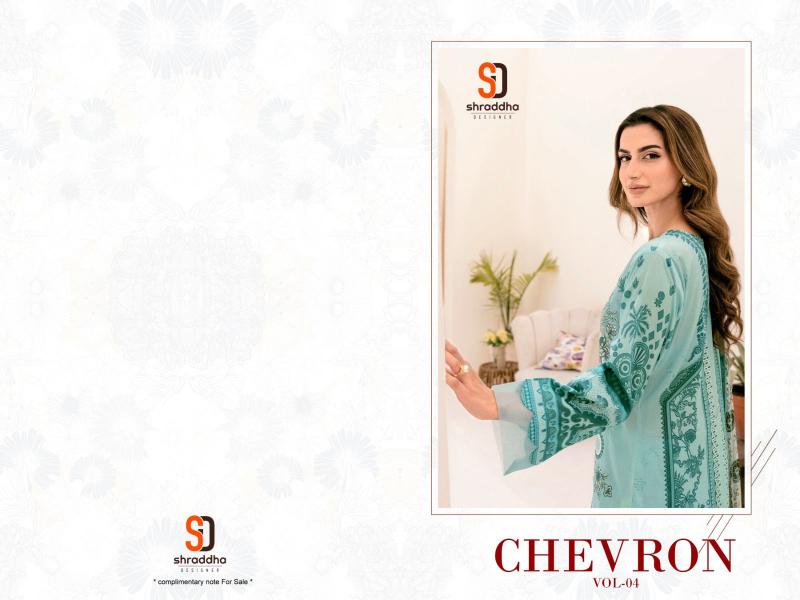 Sharaddha Chevron Vol 4 Chiffon Dupatta Pakistani Suits Wholesale Catalog