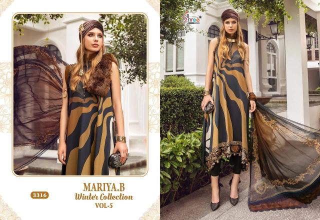 Shree Mariya B Winter Collection 5 Pakistani Salwar Kameez Wholesale Catalog