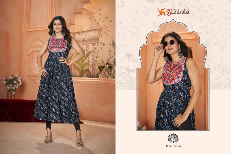 SHUBHKALA FLORY VOL 49 New Exclusive Embroidered with Print Designer Kurti Wholesale Catalog