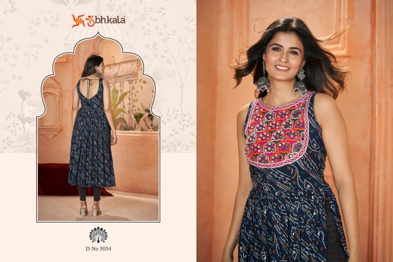 SHUBHKALA FLORY VOL 49 New Exclusive Embroidered with Print Designer Kurti Wholesale Catalog