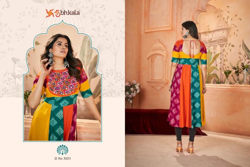 SHUBHKALA FLORY VOL 49 New Exclusive Embroidered with Print Designer Kurti Wholesale Catalog