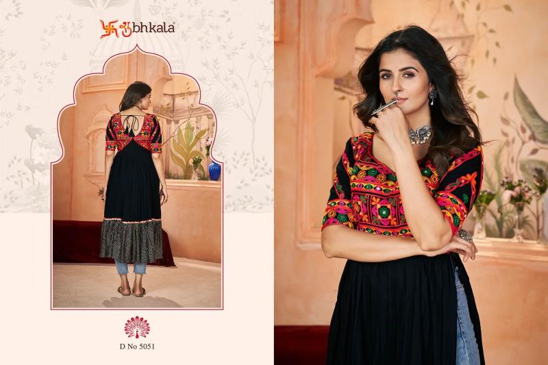 SHUBHKALA FLORY VOL 49 New Exclusive Embroidered with Print Designer Kurti Wholesale Catalog