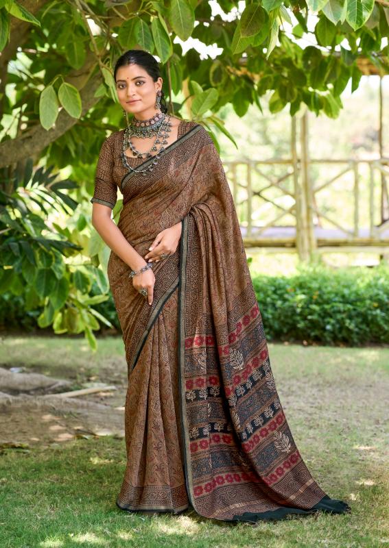 Sr Kasak Cotton Handblock Printed Saree Wholesale catalog