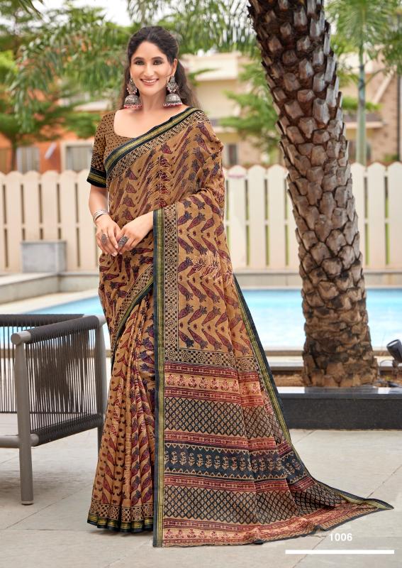 Sr Kasak Cotton Handblock Printed Saree Wholesale catalog