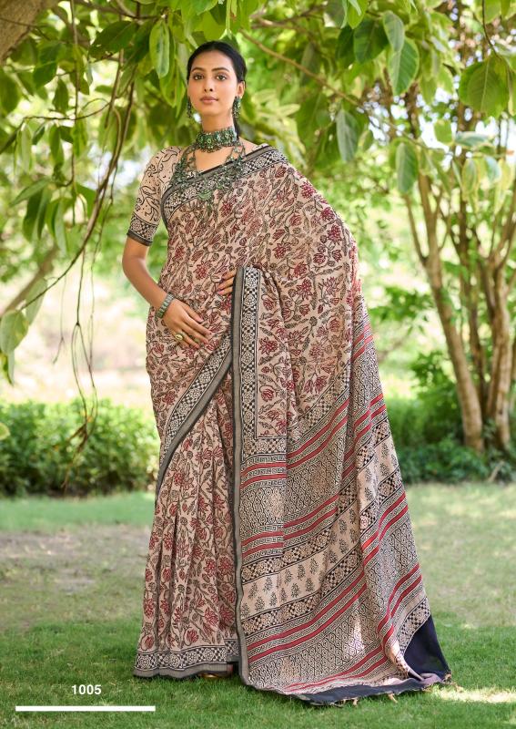 Sr Kasak Cotton Handblock Printed Saree Wholesale catalog