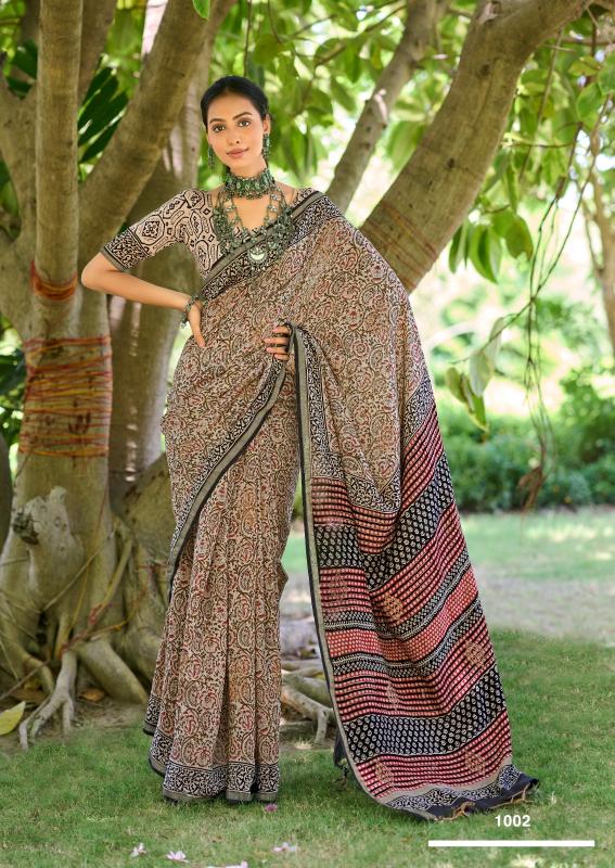 Sr Kasak Cotton Handblock Printed Saree Wholesale catalog
