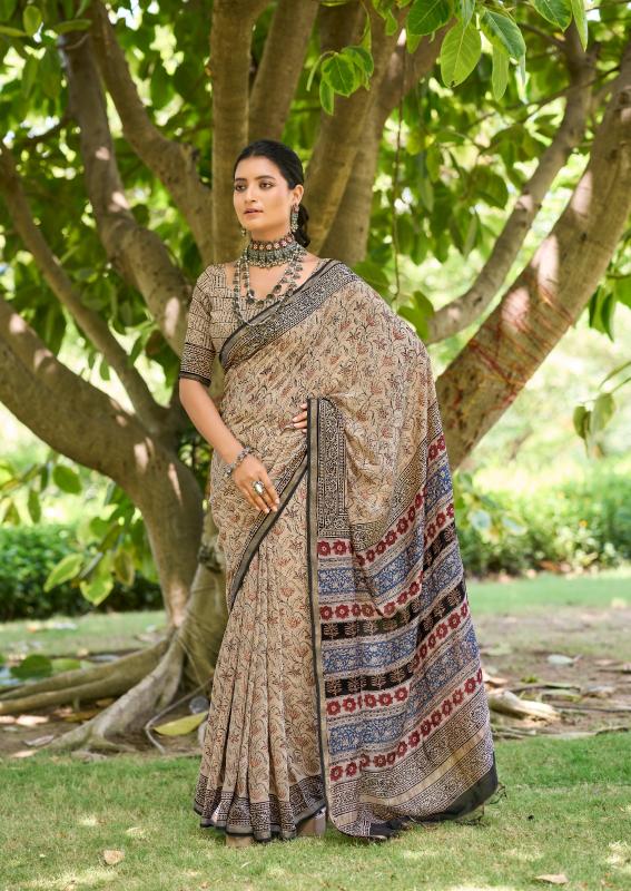 Sr Kasak Cotton Handblock Printed Saree Wholesale catalog