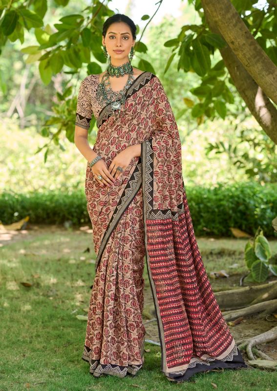 Sr Kasak Cotton Handblock Printed Saree Wholesale catalog