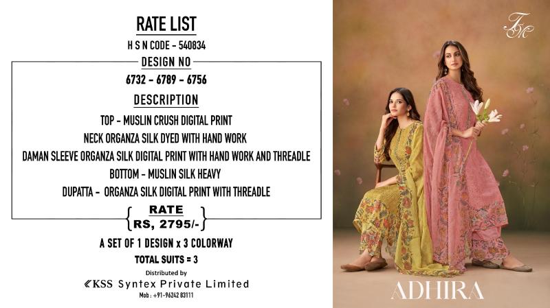 T&M ADHIRA Digital Printed Salwar Kameez Wholesale Catalog