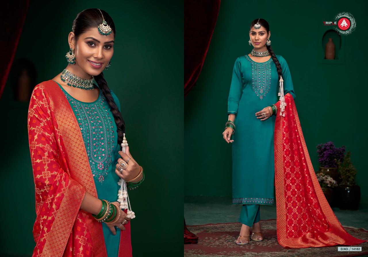 Triple Aaa Aroos Vol 2 Dress Material Wholesale Catalog