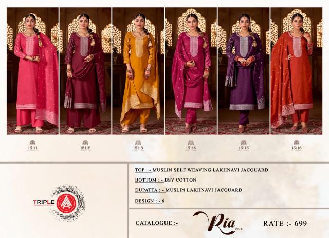 Triple Aaa Ria Vol 2 Dress Material Wholesale Catalog