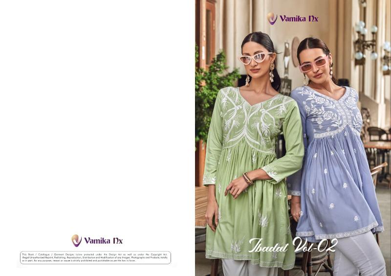 Vamika Ibadat Vol 2 (D.no.417 To 422) TUNIC Kurti Wholesale catalog