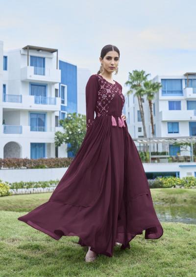 Vamika Mirza Georgette Fancy Gown Kurti Wholesale Catalog
