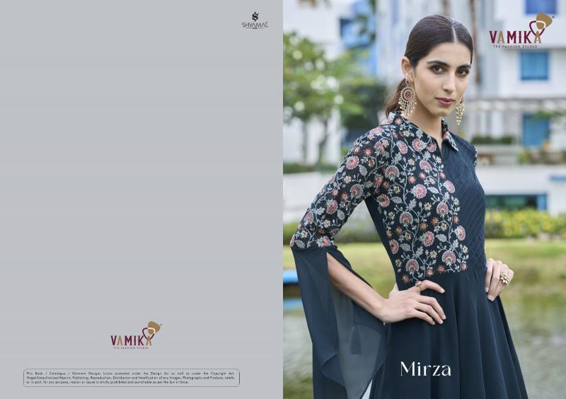 Vamika Mirza Georgette Fancy Gown Kurti Wholesale Catalog