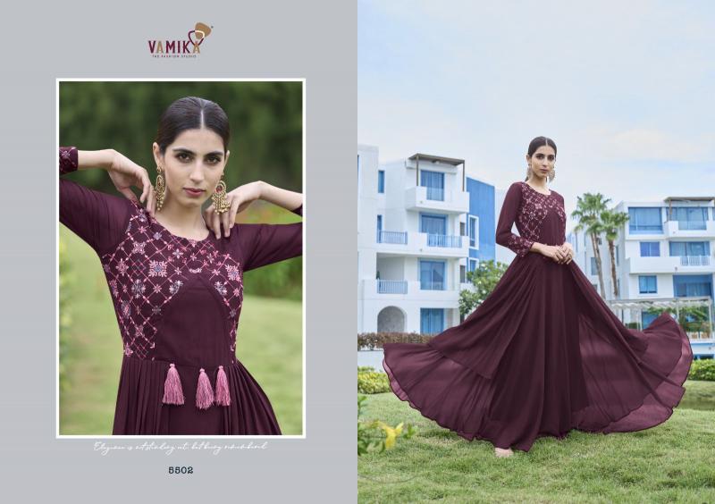 Vamika Mirza Georgette Fancy Gown Kurti Wholesale Catalog