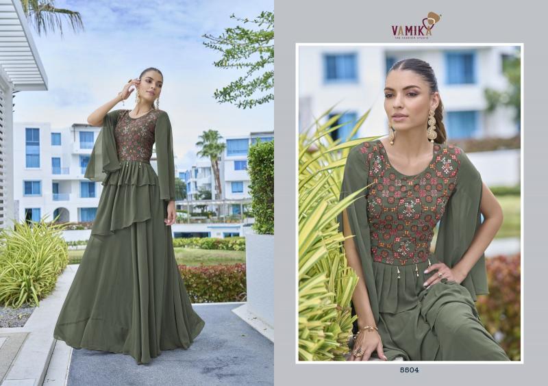 Vamika Mirza Georgette Fancy Gown Kurti Wholesale Catalog