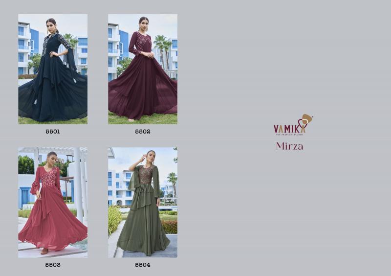 Vamika Mirza Georgette Fancy Gown Kurti Wholesale Catalog