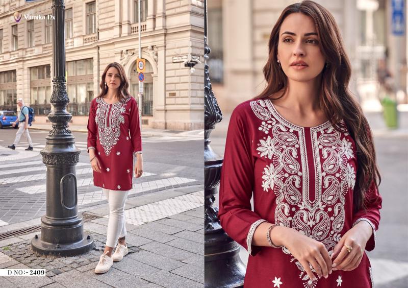 Vamika Nx Ruhana Vol 2 Rayon Tunic Kurti Top Wholesale Catalog