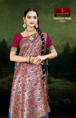 Vastra bunai Contrast meena vol 22 online wholesale surat sarees