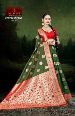 Vastra bunai Contrast meena vol 22 online wholesale surat sarees